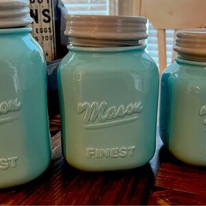 Mason Jar canister set. Ceramic.